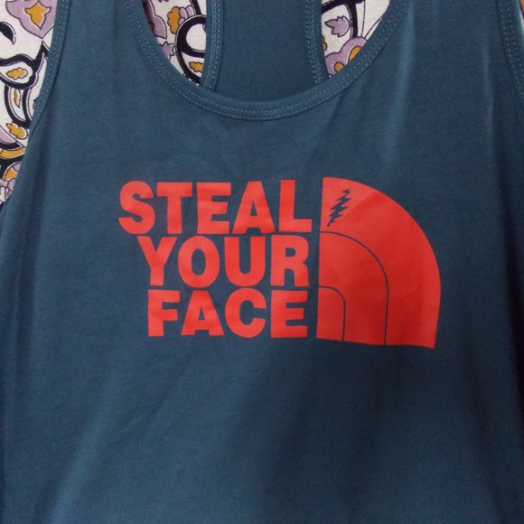 Grateful Dead tribute ladies tank Steal Your Face racer back Dead & Company Tour - Picture 2 of 9